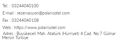Polaris Otel telefon numaralar, faks, e-mail, posta adresi ve iletiim bilgileri